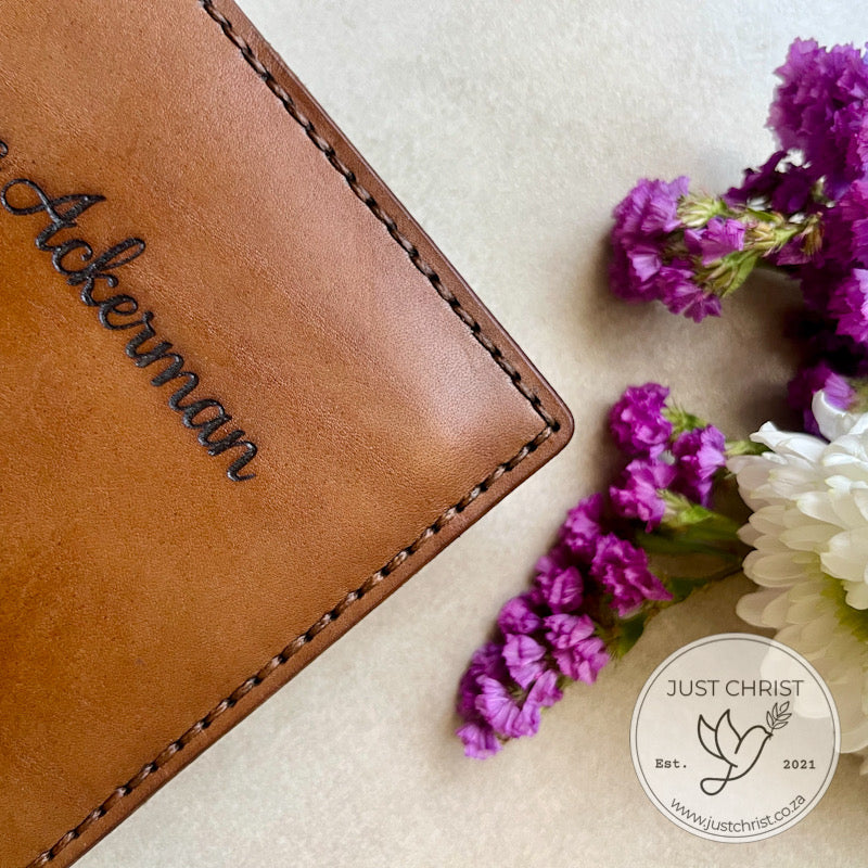 Handmade Personalized Leather Bible Slip-on Cover