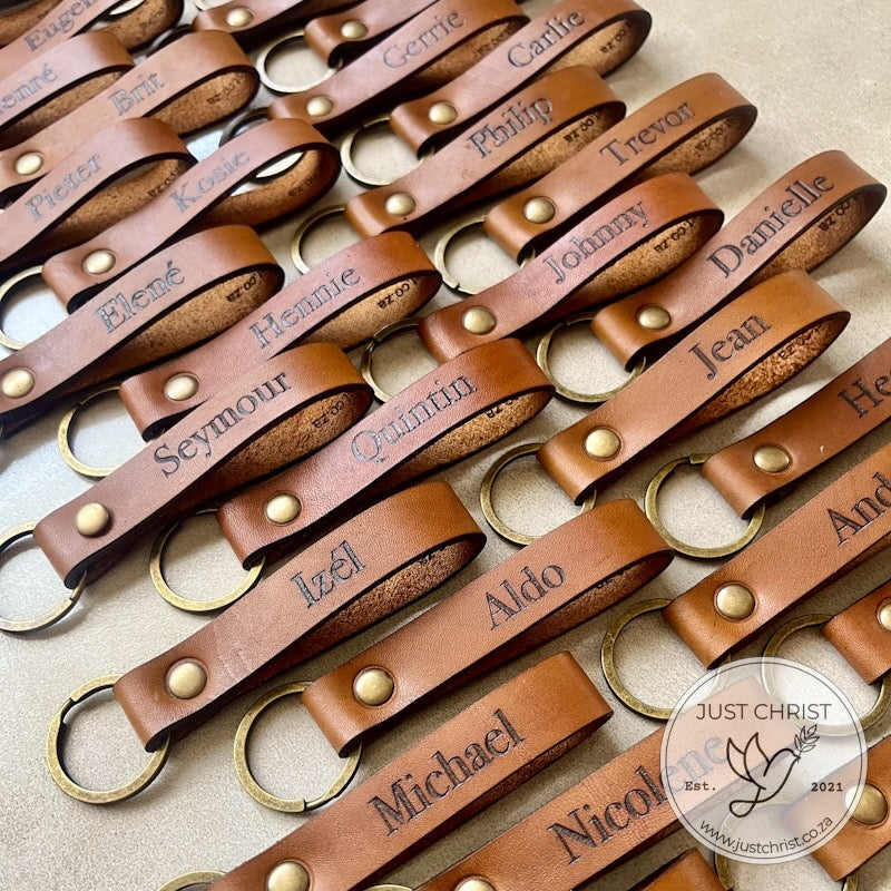 The Real Leather Keyring: Personalized and Practical – Just Christ