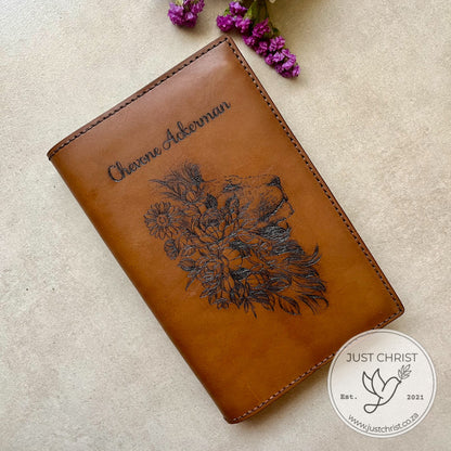 Handmade Personalized Leather Bible Slip-on Cover