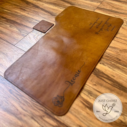 Full Grain Leather Desk-Pad & Coaster Set: Add Style and Functionality to Your Office
