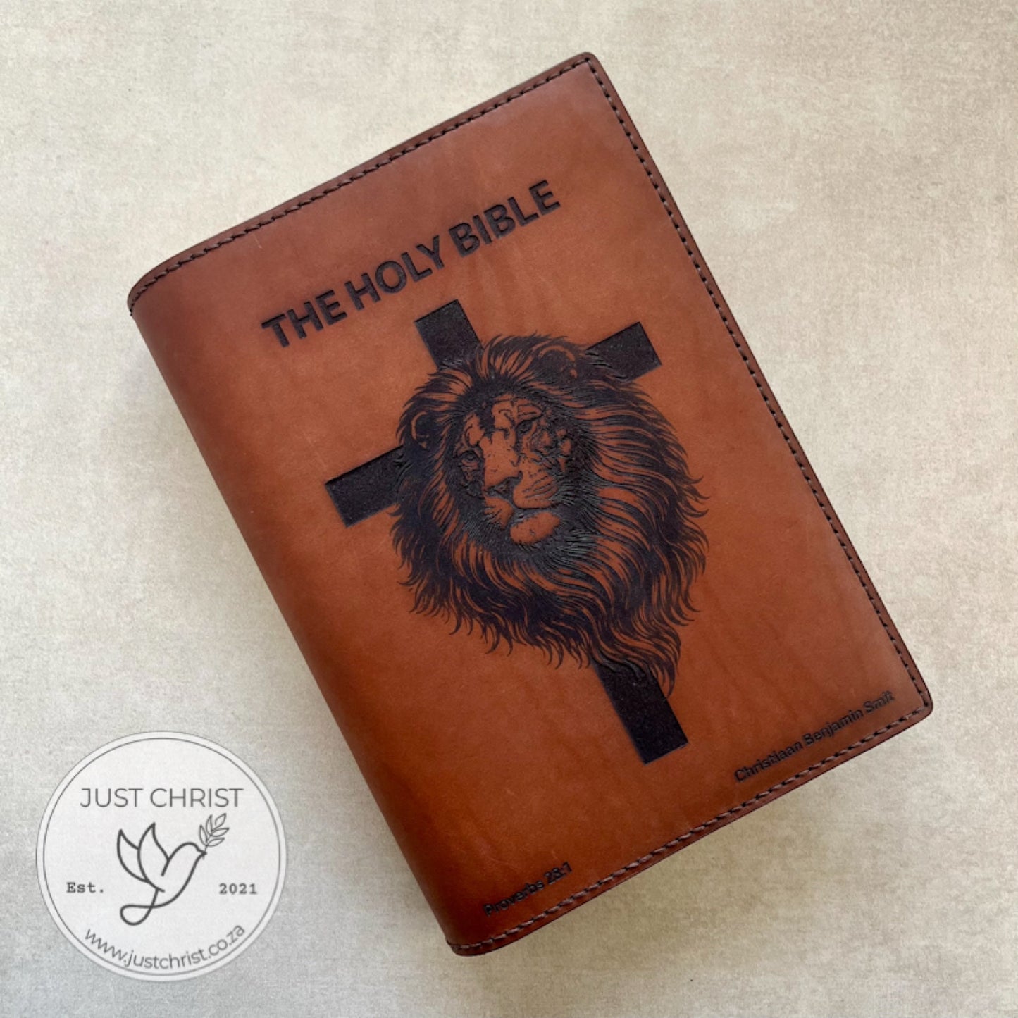 Handmade Personalized Leather Bible Slip-on Cover