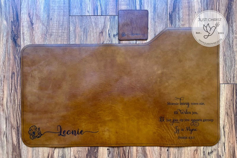Full Grain Leather Desk-Pad & Coaster Set: Add Style and Functionality to Your Office