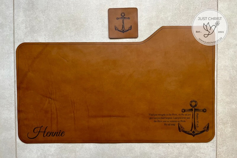 Full Grain Leather Desk-Pad & Coaster Set: Add Style and Functionality to Your Office